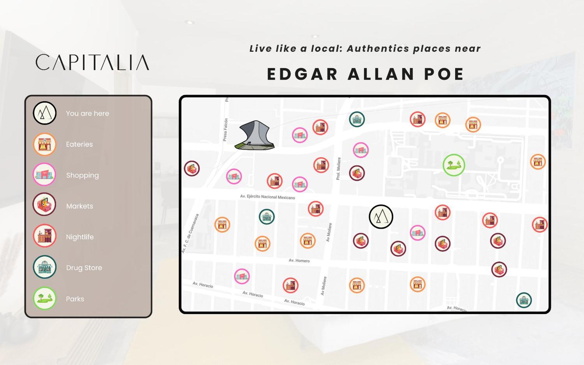 מקסיקו סיטי Capitalia - Luxury Apartments - Edgar Allan Poe מראה חיצוני תמונה